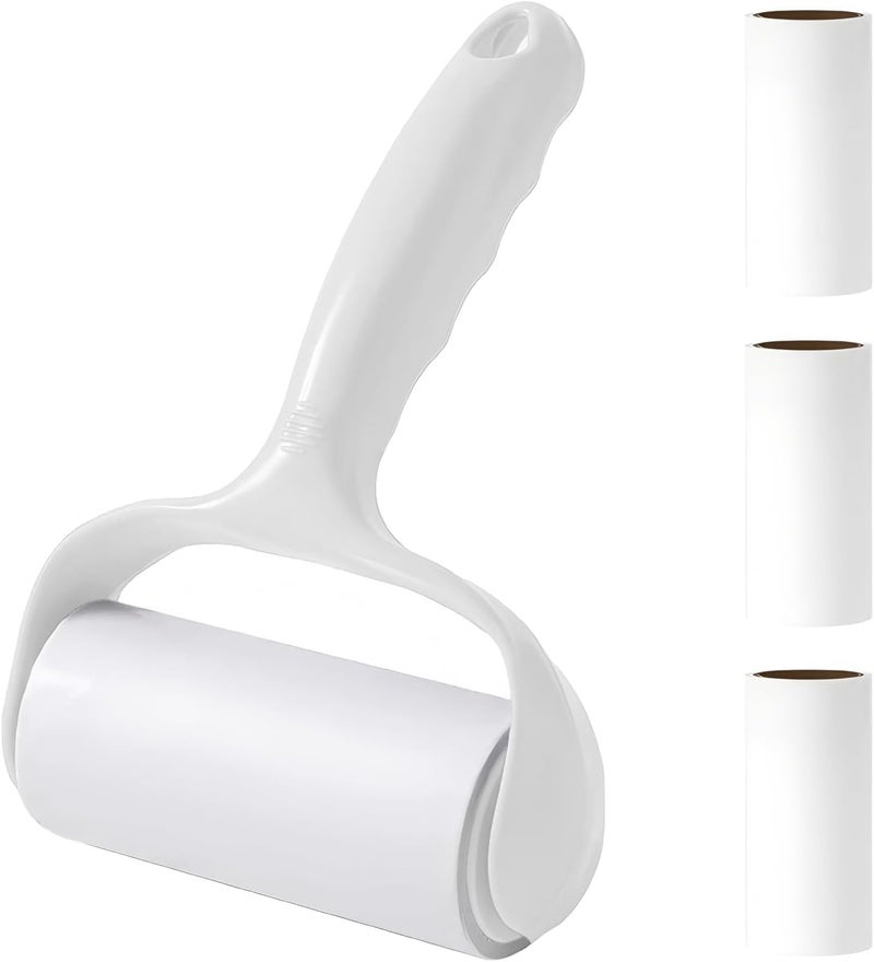 Anphly One Daisy White Adhesive Bristle Roller Brush, Removable Paper, Used for Brushing Floors, Sweeping Dust, Removing Hair, Cleaning Rooms, with Four Brush Cartridges - Image 1